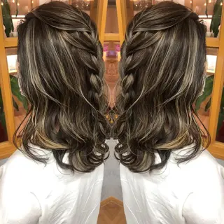 セミロング カラー 橋本 昇平のヘアスタイル