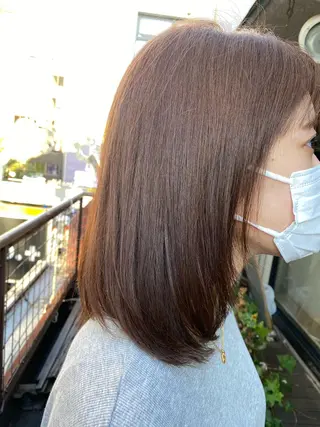 ミディアム カラー ヘアアレンジ メンズ キッズ ネイル マツエク・マツパ 透明感カラー🤎 ゆりのヘアスタイル