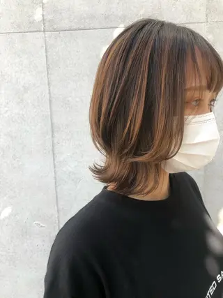 ミディアム カラー職人 なかもと たつひろのヘアスタイル