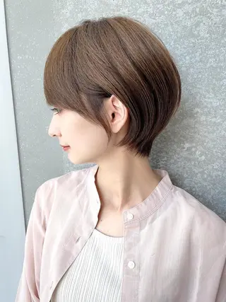ショート カラー ✨コテ巻き風パーマ ✨川合佑哉のヘアスタイル