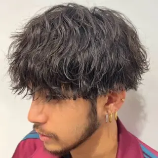 ミディアム パーマ ヘアアレンジ メンズ fifth 石川 凪のヘアスタイル