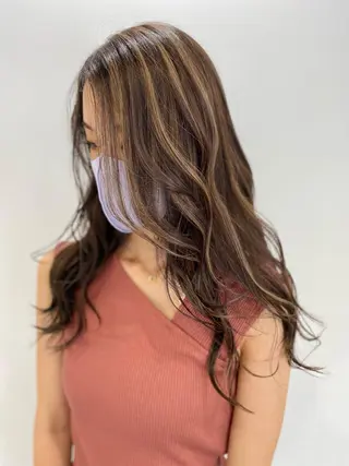 ロング カラー opus 店長大和 レイヤー/赤み消しのヘアスタイル