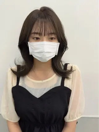 セミロング カラー 韓国ヘア🇰🇷 スズキのヘアスタイル