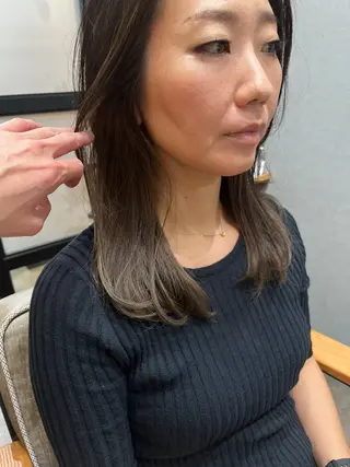 セミロング カラー メンズ 久木原 ゆりのヘアスタイル