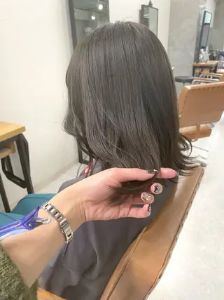 セミロング カラー ヘアアレンジ 🌷FUKA🌷 まろやかハイトーンのヘアスタイル