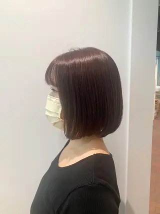 ショート カラー ヘアアレンジ 髪と心を整える美容師 透明感カラー/ボブのヘアスタイル