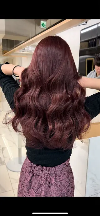 ロング カラー 𝑨𝑲𝑶 🍒/ 暖色カラーのヘアスタイル