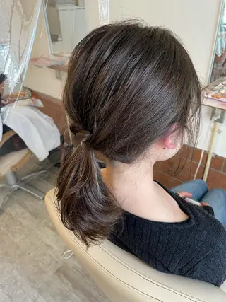 ミディアム カラー ヘアアレンジ 髪質改善✨️透明感カ ラー✧*。山下さいみのヘアスタイル