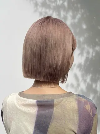 ショート カラー オリーブ/縮毛♡ Natsuno🩰のヘアスタイル