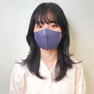セミロング 韓国レイヤー suzuのヘアスタイル