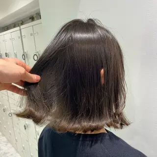 ミディアム カラー ヘアアレンジ 韓国風ベージュ🤎 赤みなし🌿横浜🤎のヘアスタイル