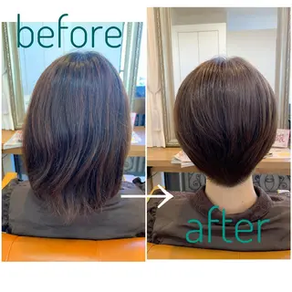 ショート ナガサカ サチのヘアスタイル