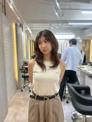 セミロング パーマ 銀座店長🌟 片山雄太のヘアスタイル