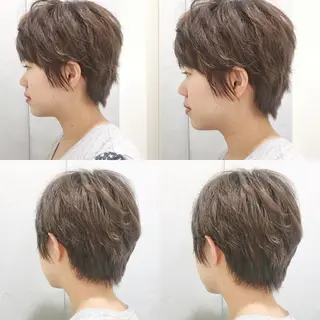 ショート カラー ヘアアレンジ 代表🎀 ふわモテ愛 され髪🩷yumiのヘアスタイル