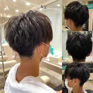 ショート メンズ 白髪ぼかしデザイン ハイライト/宮本純登のヘアスタイル