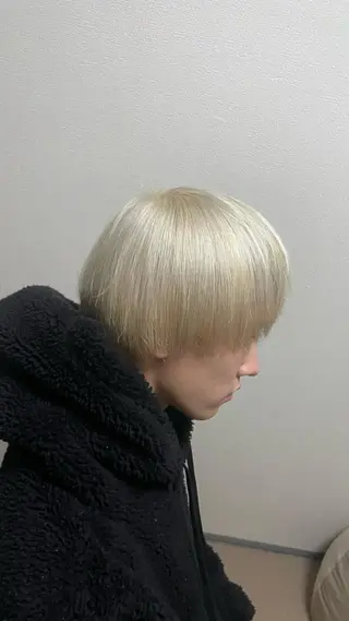 ショート カラー メンズ 🧸赤み消し🐾 ラベンダ/ミルクティのヘアスタイル