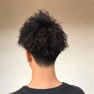 ショート カラー パーマ メンズ ニュアンスパーマ/ レイヤー/茶屋町のヘアスタイル