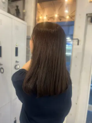 セミロング カラー saaya💙 ブリーチなしカラーのヘアスタイル