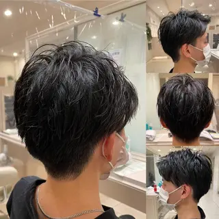 ショート メンズ 白髪ぼかしデザイン ハイライト/宮本純登のヘアスタイル