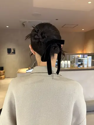 ヘアアレンジ ボブ/ヘアセット 結婚式卒業式アレンジのヘアスタイル