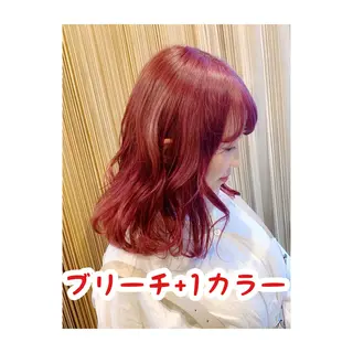 セミロング カラー 二ヶ月綺麗なデザイン カット/星野六三四のヘアスタイル