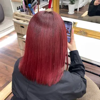 ミディアム カラー 🎀ときの/髪質改善 透けッ暖色カラー🪞のヘアスタイル