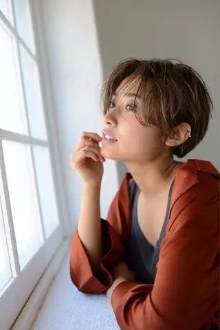 ショート カラー パーマ 北川大輔🌟 小顔レイヤーカットのヘアスタイル