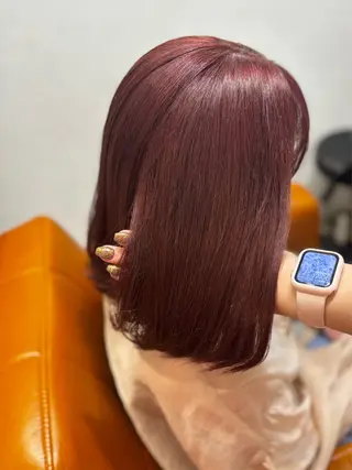 ミディアム カラー 【完全個室】髪質改善 暖色カラー/山崎唯奈のヘアスタイル
