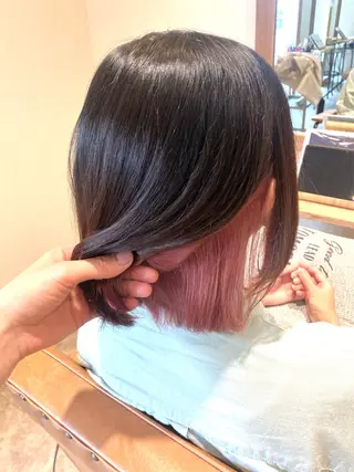 ショート カラー 酸性ストレート/ブリ ーチなしWカラー河本のヘアスタイル