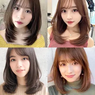 ミディアム レイヤー/髪質改善 縮毛/ハッシュカットのヘアスタイル