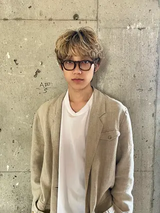 メンズ IZAKI/パーマ/ ボブ/ショート/平尾のヘアスタイル