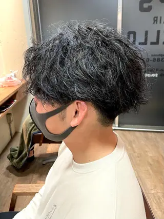 ショート パーマ ショート/ボブ/ メンズ/縮毛矯正のヘアスタイル