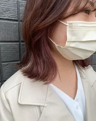 ミディアム カラー hub hair レイヤー/透明感のヘアスタイル