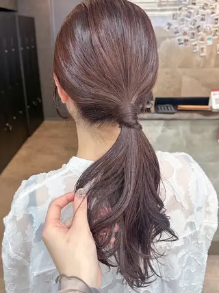 ミディアム カラー 安永 来未のヘアスタイル