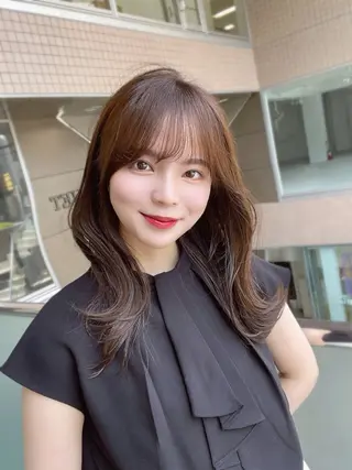 セミロング 中顔面短縮 顔まわり新田大翔のヘアスタイル