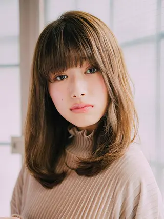 セミロング カラー パーマ 【公式】amble luxe池袋東口🩷のヘアスタイル