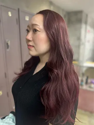 ロング カラー 岡本 舞/暖色カラーのヘアスタイル