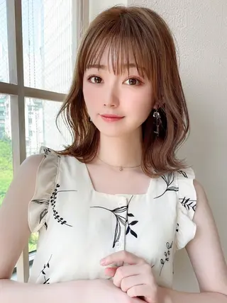 ミディアム 似合わせ×透明感カラ ーなら🎀マリアのヘアスタイル