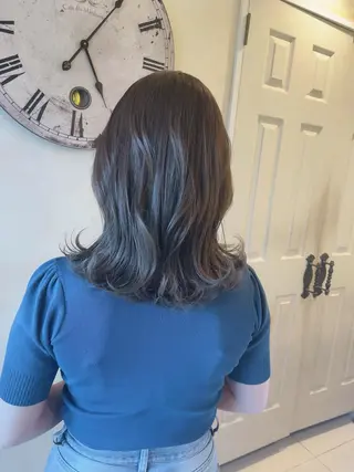セミロング カラー 古田 昂也のヘアスタイル