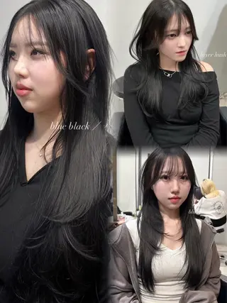 ロング カラー ヘアアレンジ 🫧🇰🇷韓国ヘア レイヤー🐺Yutaのヘアスタイル