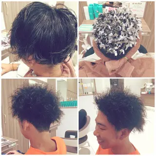 ショート パーマ メンズ 松山 真也のヘアスタイル