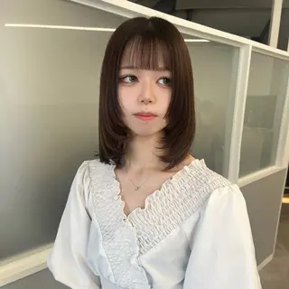 ミディアム カラー メンズパーマ特化/髪 質改善艶カラー/椿原のヘアスタイル