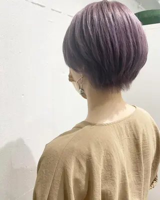 ショート カラー ヘアアレンジ ササキカズマ〻透明感 〻色落ち〻赤み消しのヘアスタイル
