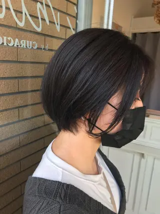 ショート カラー ニュアンスパーマ/ レイヤー/茶屋町のヘアスタイル