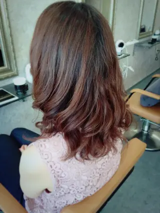 ロング メンズスタイル バレイヤージュ　齋藤のヘアスタイル