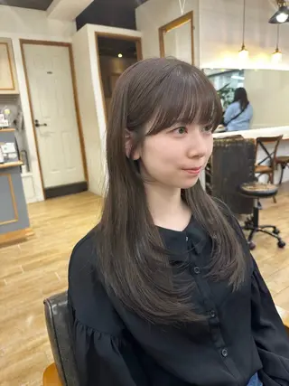 ロング カラー パーマ ヘアアレンジ メンズ キッズ レイヤーカット 🌿透け感カラーのヘアスタイル