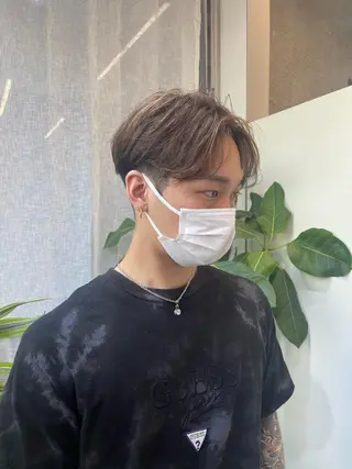 ショート カラー メンズ 早瀬裕之 パーマのヘアスタイル