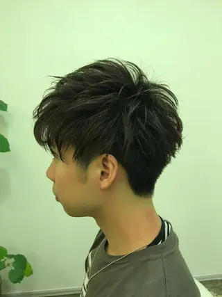 ショート パーマ メンズ ニュアンスパーマ/ レイヤー/茶屋町のヘアスタイル