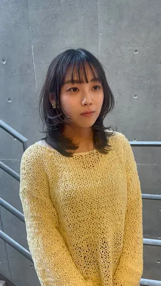 セミロング カラー パーマ ヘアアレンジ 髪質改善/韓国風 レイヤー/田村祐樹のヘアスタイル