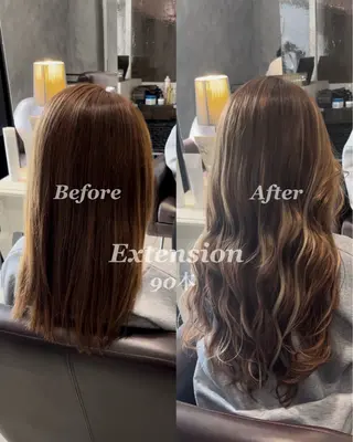 ロング 艶カラー/エクステ/ 藤原リックのヘアスタイル